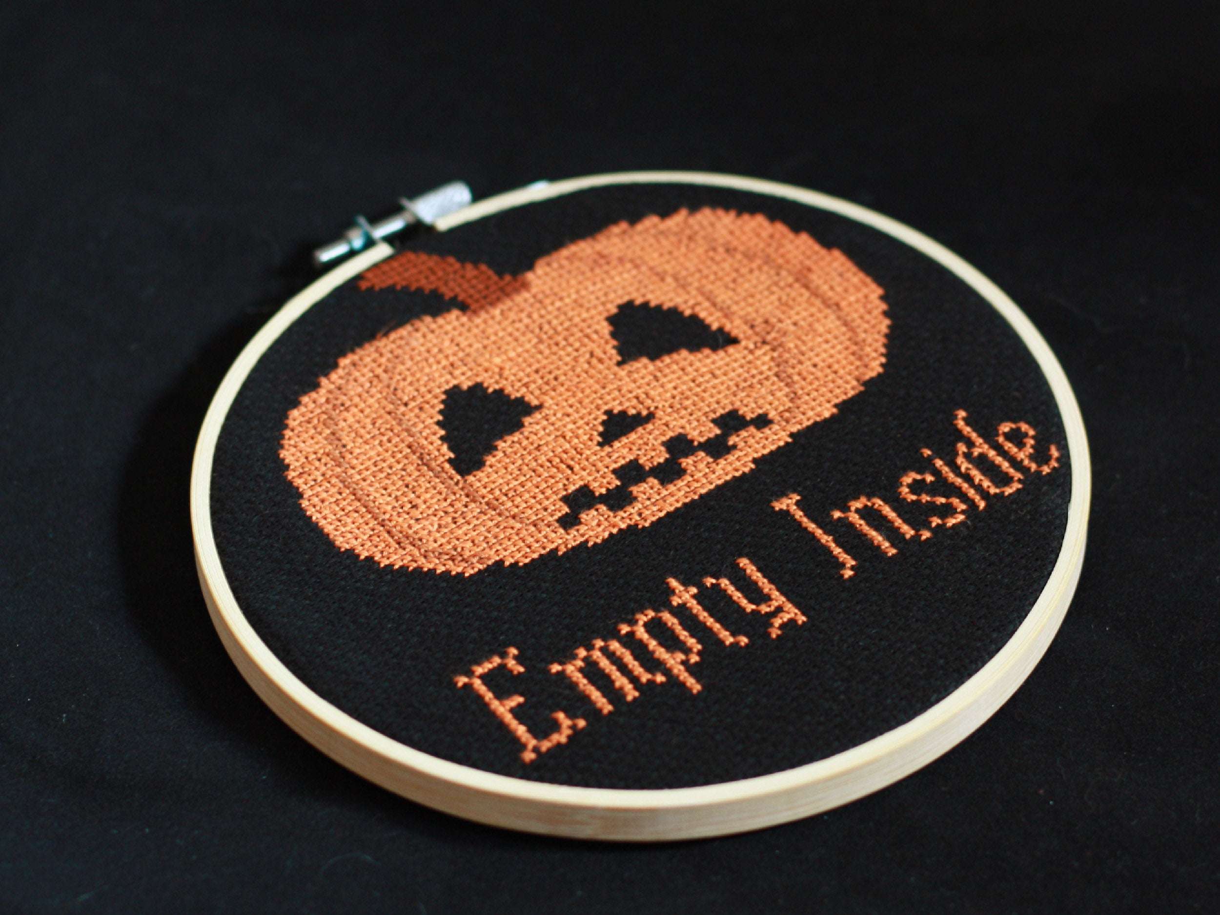 Empty Inside- Pumpkin Cross Stitch Kit And Pattern
