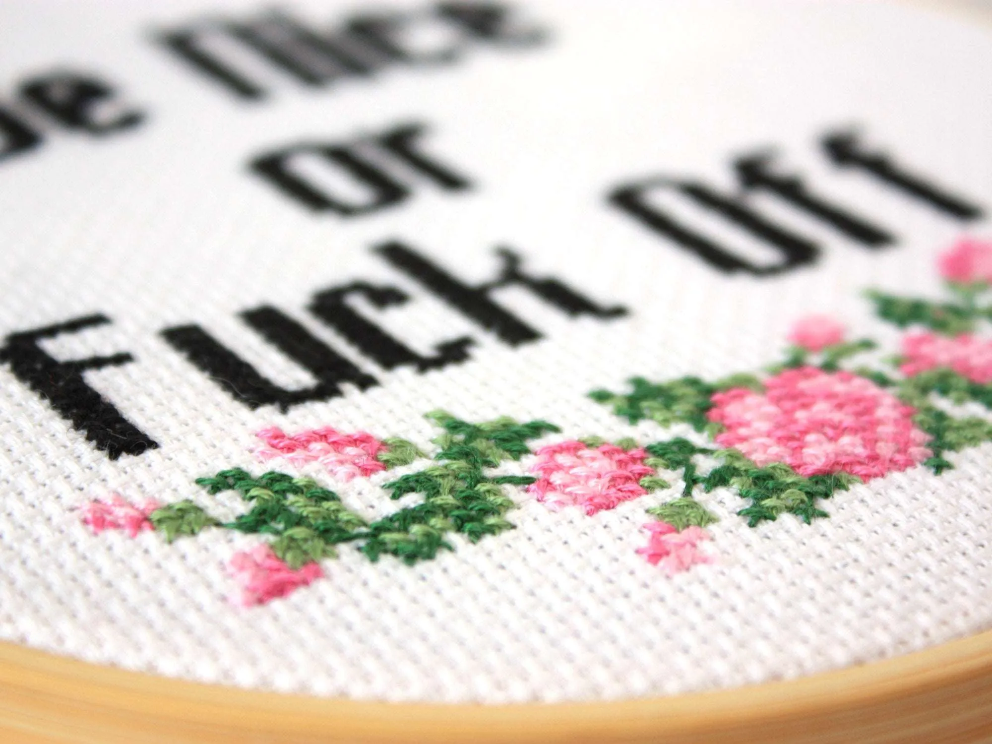 Be Nice Or f*ck Off- Cross Stitch Kit And Pattern