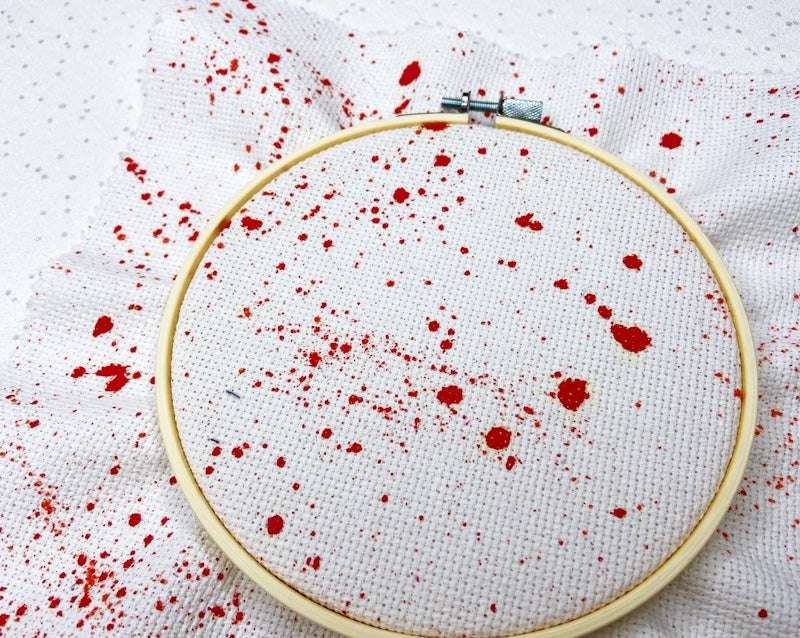 Blood Spatter Cross Stitch fabric- Hand Dyed Aida