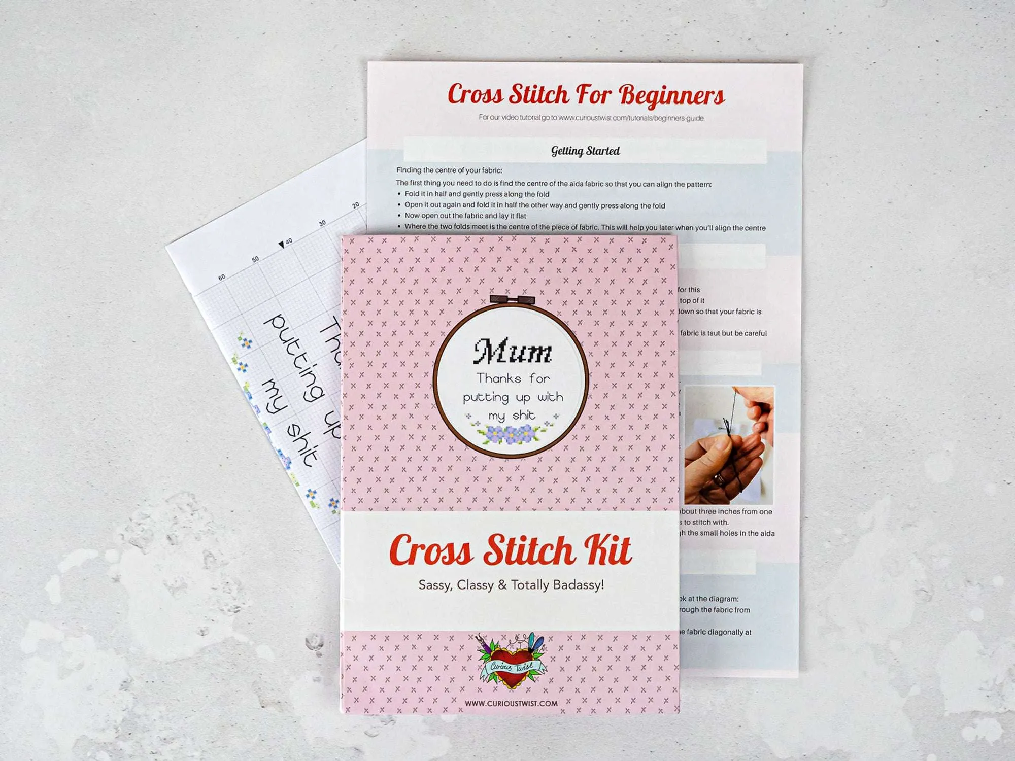 Mum (or Mom) - Cross Stitch Kit And Pattern