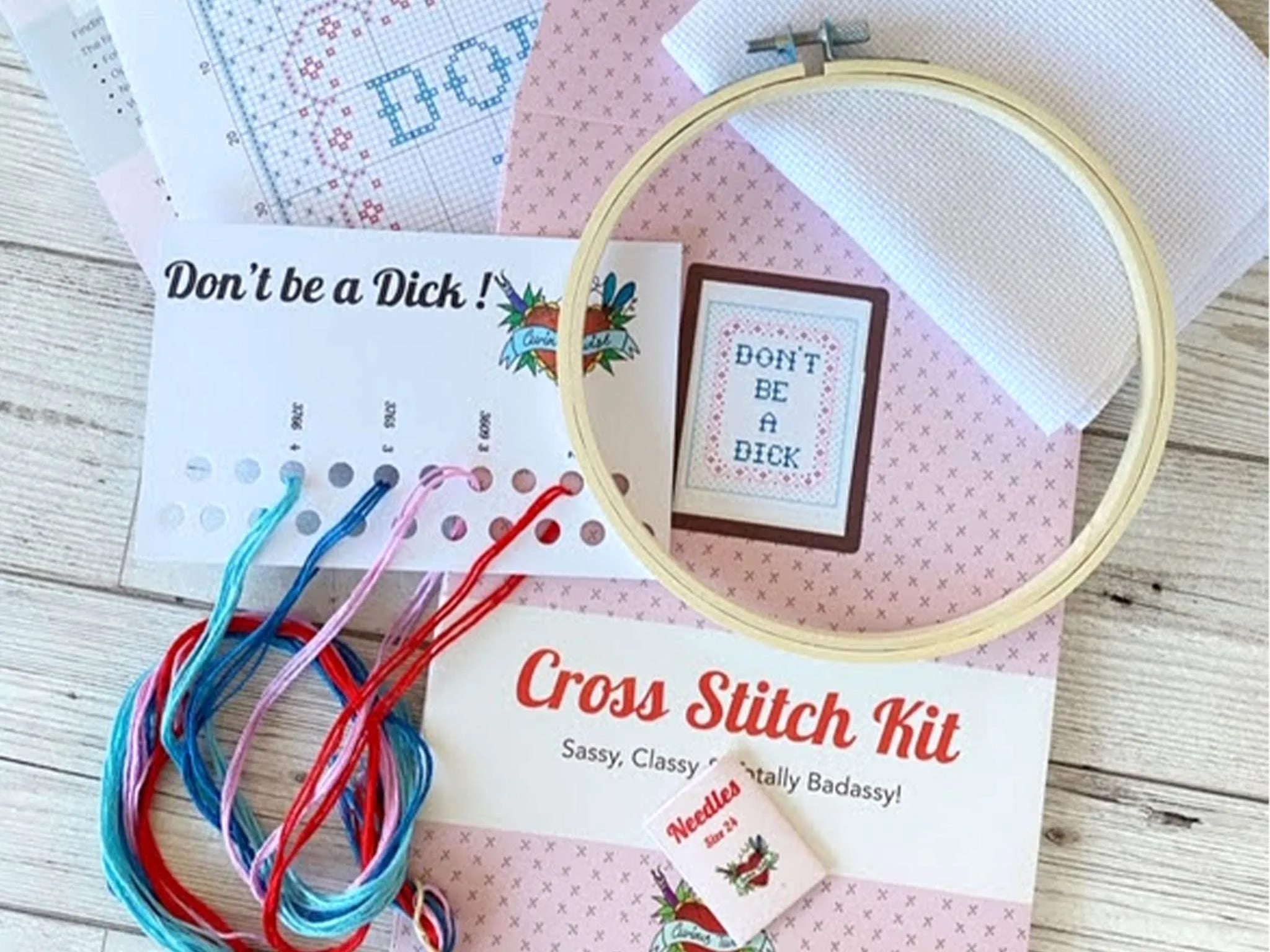 Don't Be A Dick - Cross Stitch Kit And Pattern