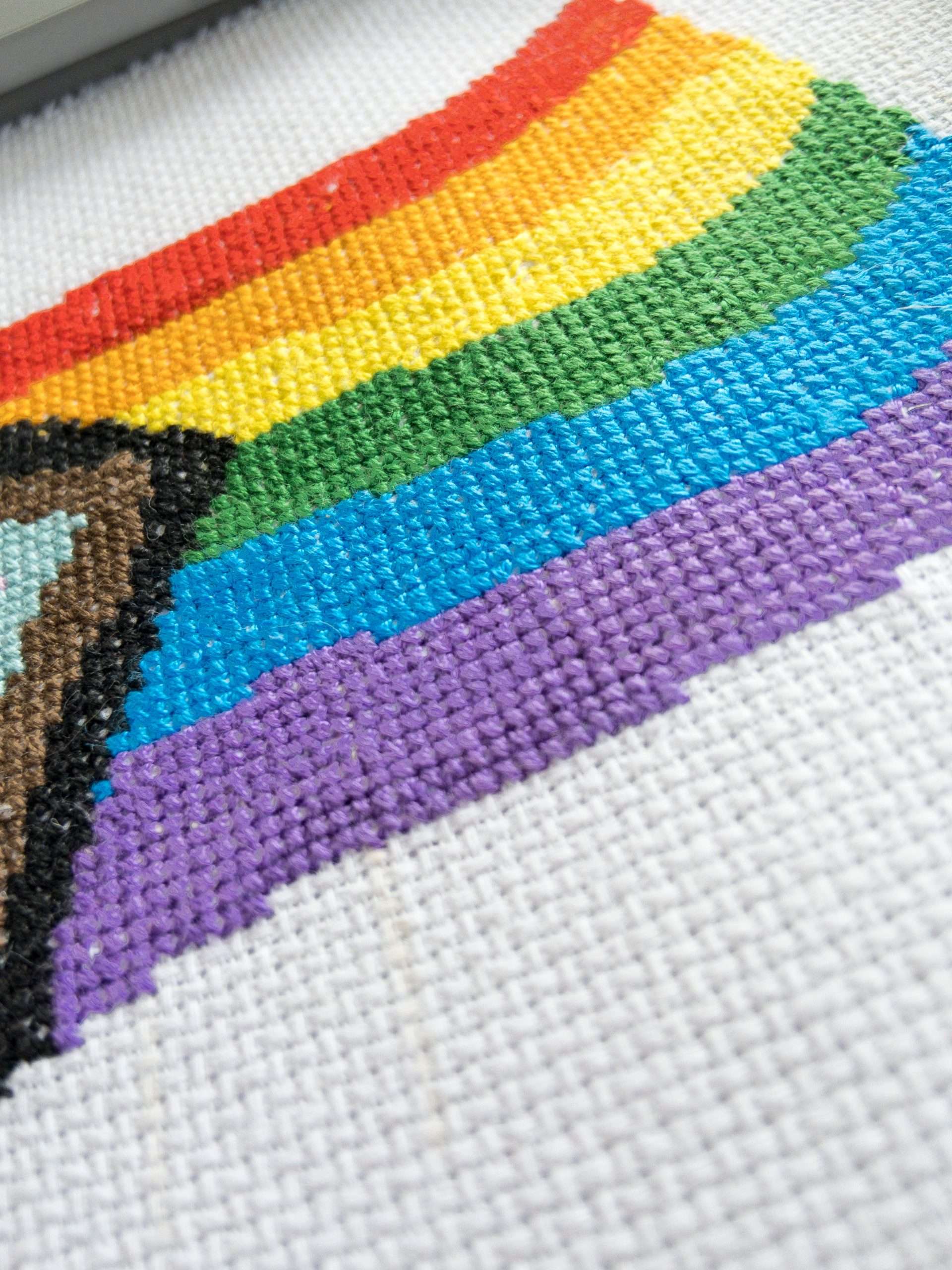 Progress Pride Flag - Cross Stitch Kit And Pattern
