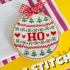 DIY Christmas cross stitch ornaments
